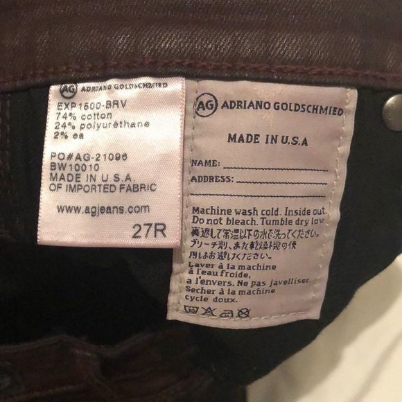 AG maroon leather look skinny jeans - Picture 6 of 6